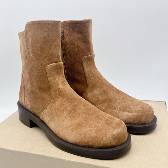 Stuart Weitzman 5050 Bold Zip Bootie Ankle Boots Brown Suede US 6 - Made SPAIN - Picture 4 of 12
